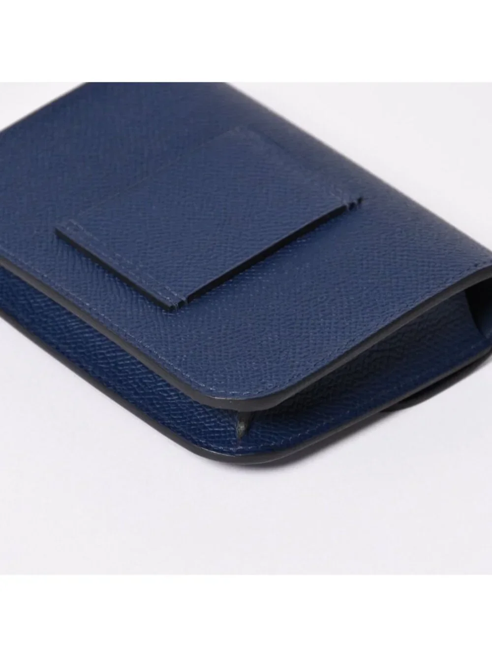 Hermes Constance Slim Bifold Wallet Veau Epsom Navy Pouch Gold